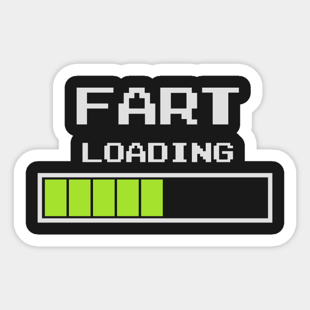 Fart Loading Funny Computer Retro T shirt Sticker by zvone106